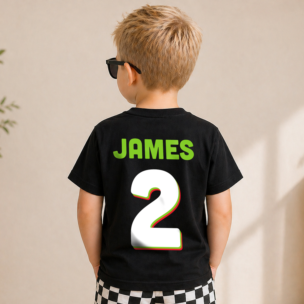 Boys Personalized Chugga Chugga Two Two 2nd Birthday Shirt — product view 6