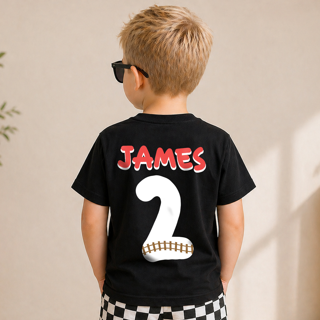 Personalized Train 2nd Birthday Shirt Boy, Chugga Chugga Two — product view 6