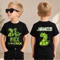 Custom Dinosaur 2nd Birthday Shirt, Two Rex — product view 1