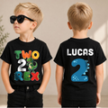 Boys Custom Dinosaur 2nd Birthday Shirt, Two Rex — product view 1