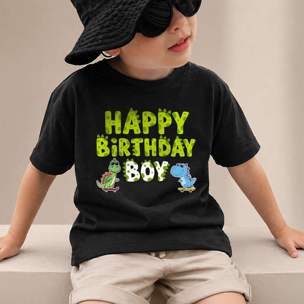 Custom Name Dinosaur Birthday Boy Shirt 2, Two Rex — product view 2
