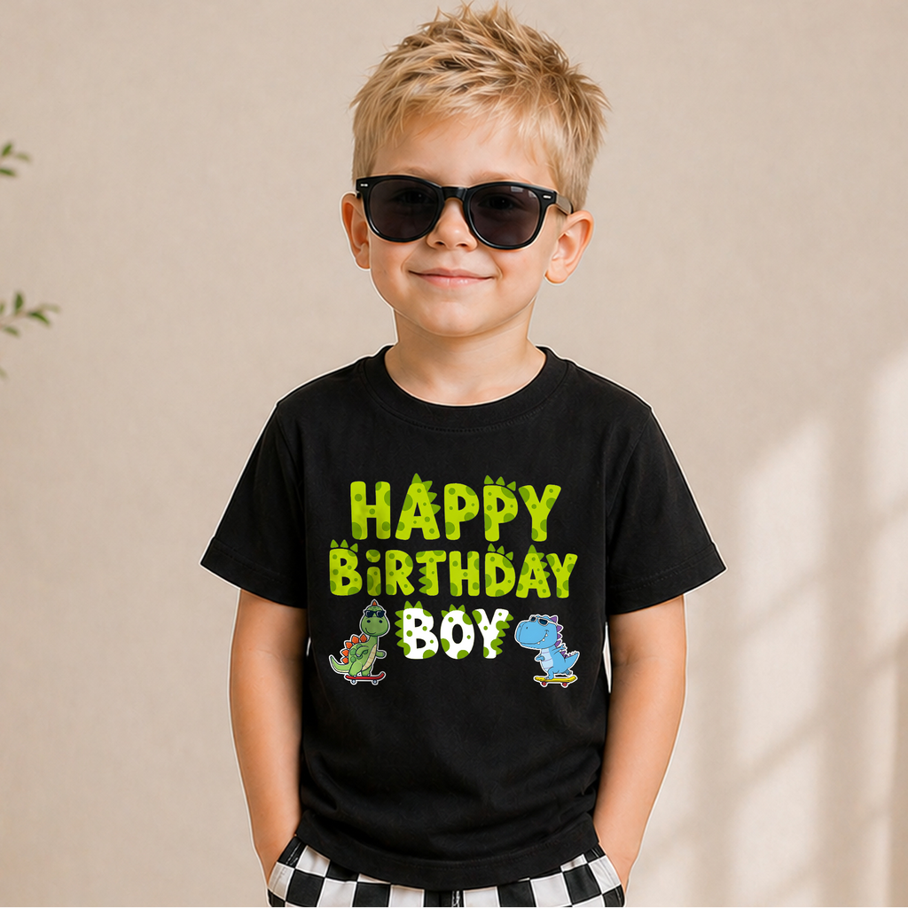 Custom Name Dinosaur Birthday Boy Shirt 2, Two Rex — product view 5