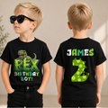 Custom Dinosaur Birthday Boy Shirt 2, Rex Two — product view 1