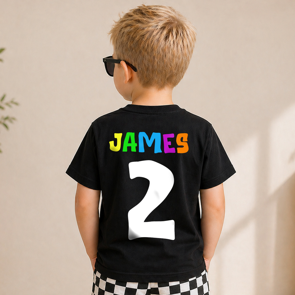Boys Custom Dinosaur Birthday Boy Shirt 2, Rawr I'm 2 — product view 6