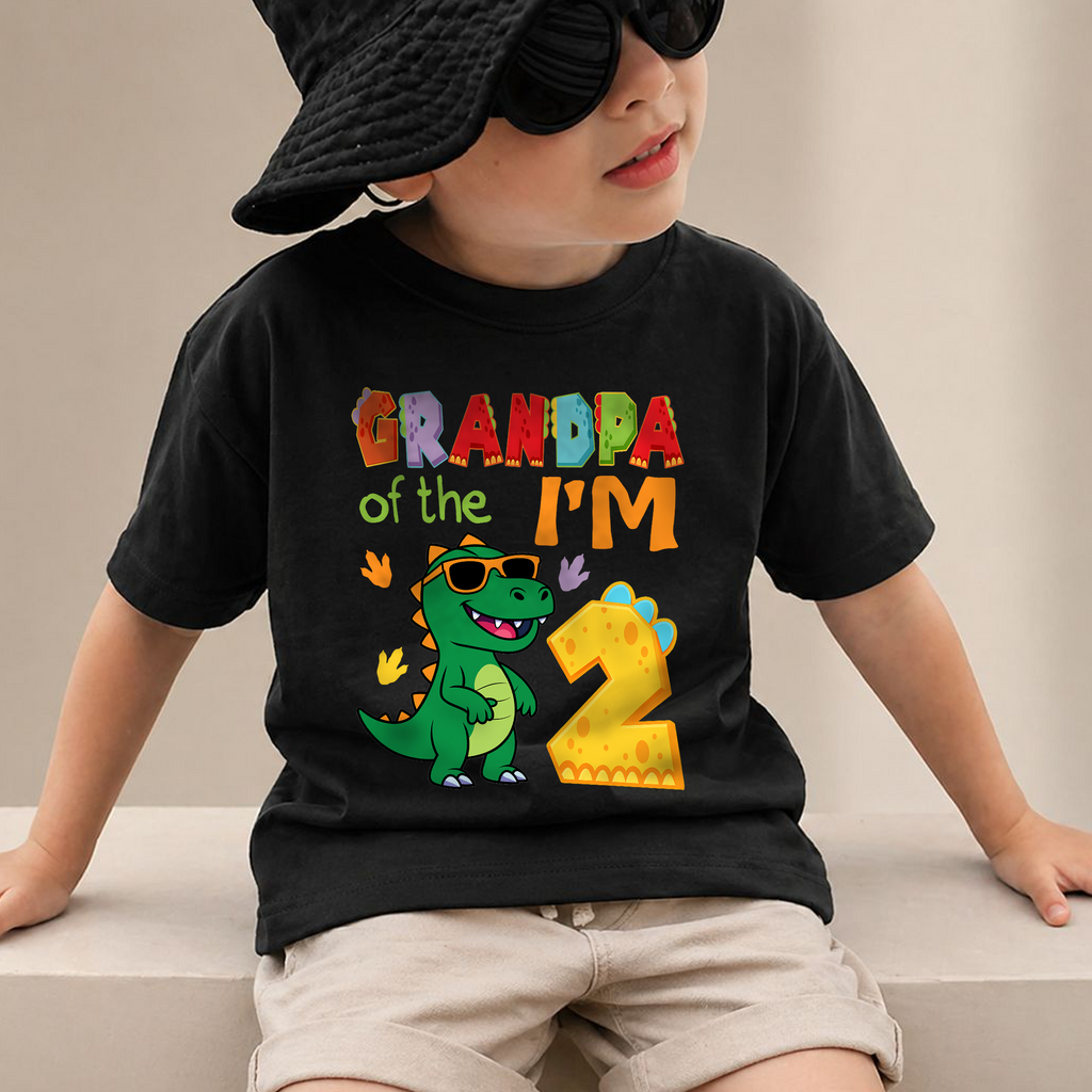 Personalized Two Rex Birthday Outfit Boy, Dinosaur — product view 2
