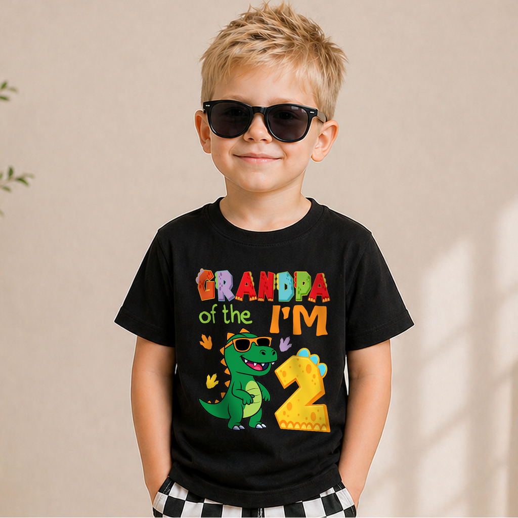 Personalized Two Rex Birthday Outfit Boy, Dinosaur — product view 5