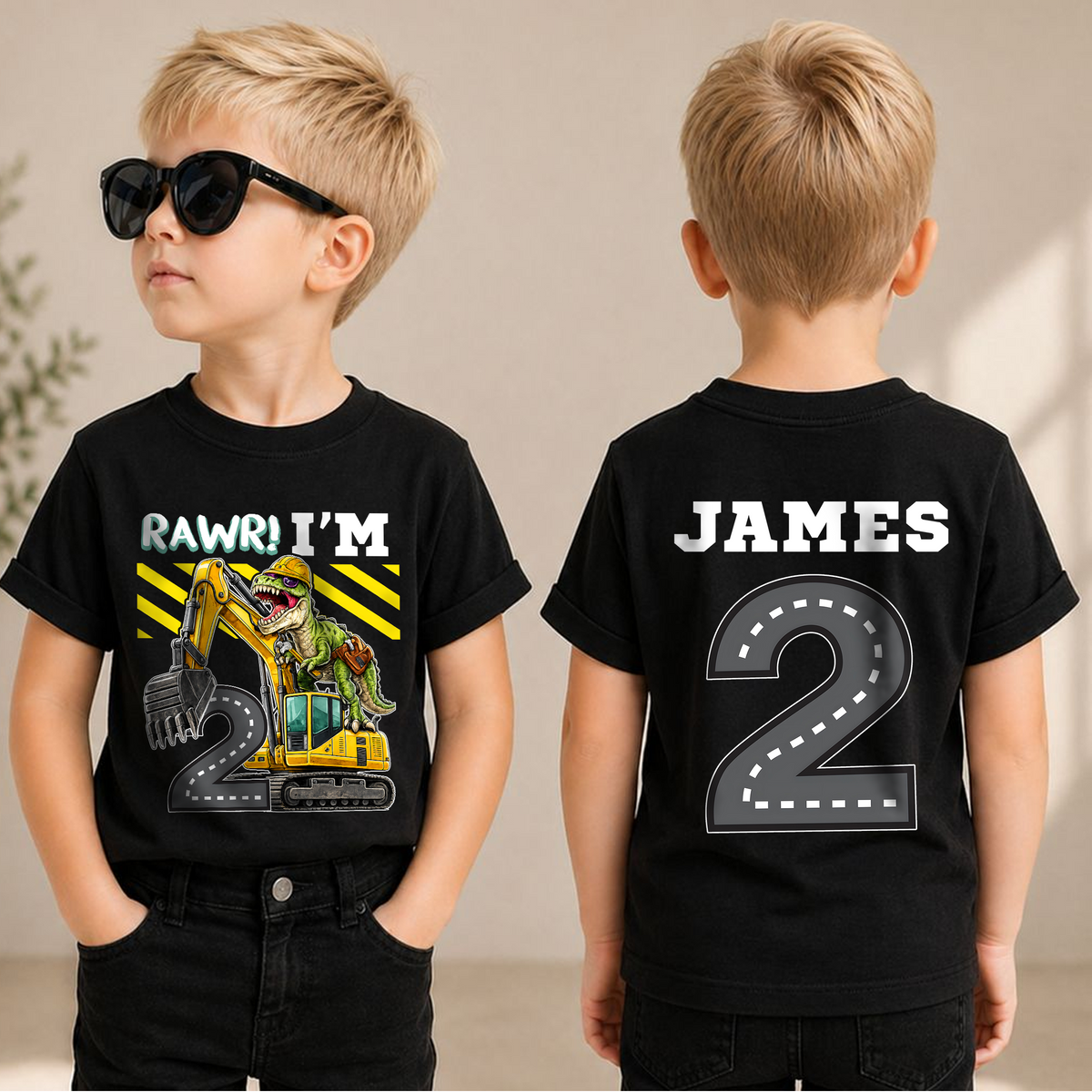 Toddler Personalized I'm 2 and Digging It Birthday Outfit Boy — product view 1