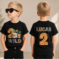 Toddler Personalized 2 Wild 2nd Birthday Shirt for Boys — product view 1