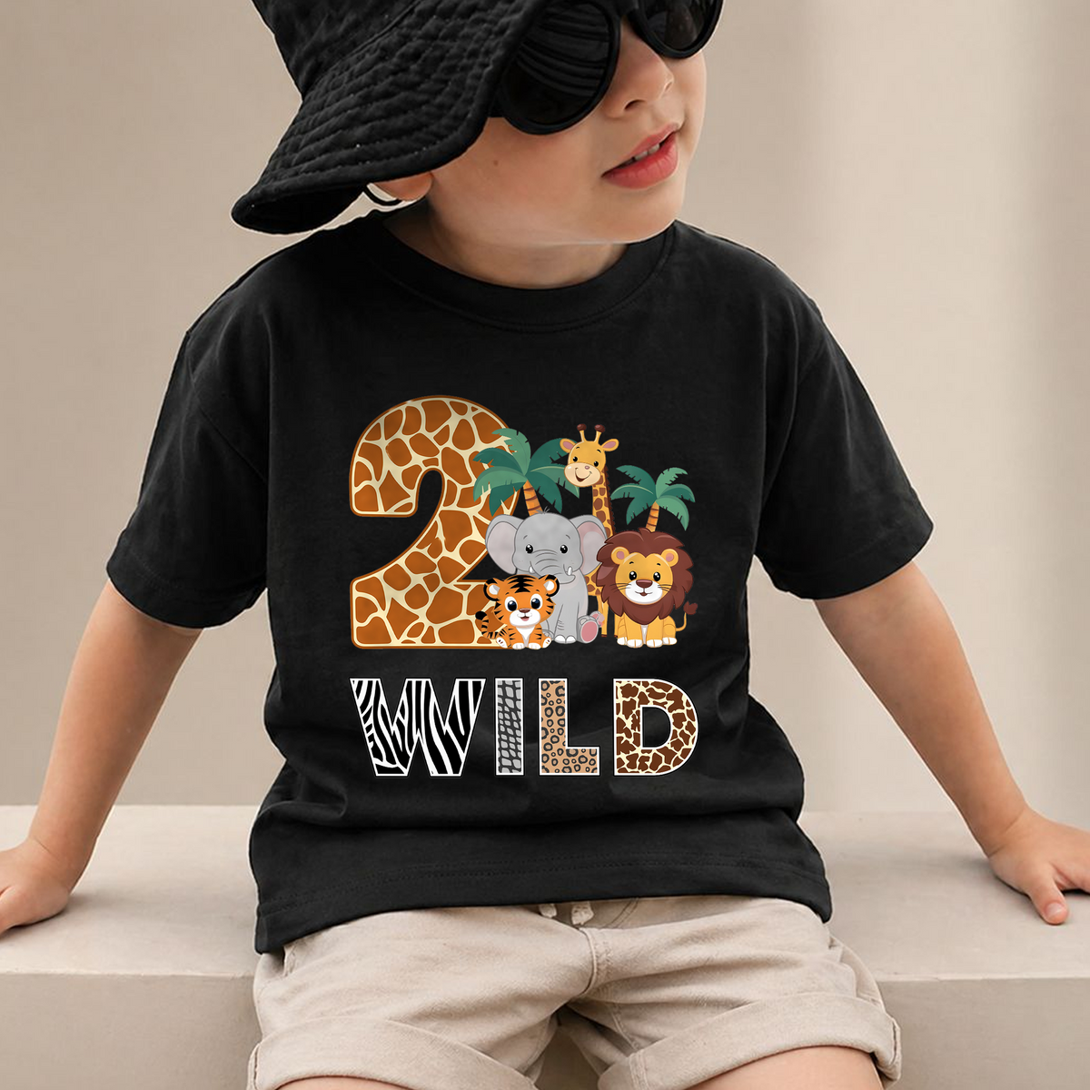 Toddler Personalized 2 Wild 2nd Birthday Shirt for Boys — product view 2