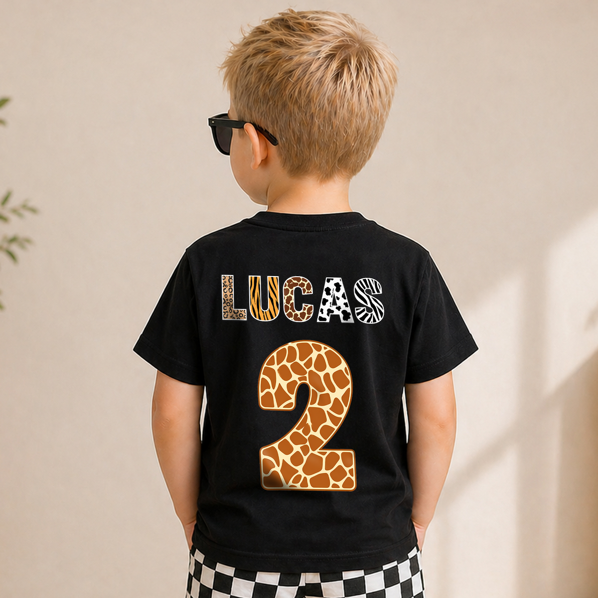 Toddler Personalized 2 Wild 2nd Birthday Shirt for Boys — product view 6