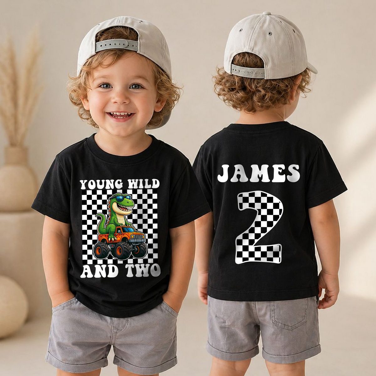 Boys Custom Young Wild and Two Birthday Outfit Boy — product view 4