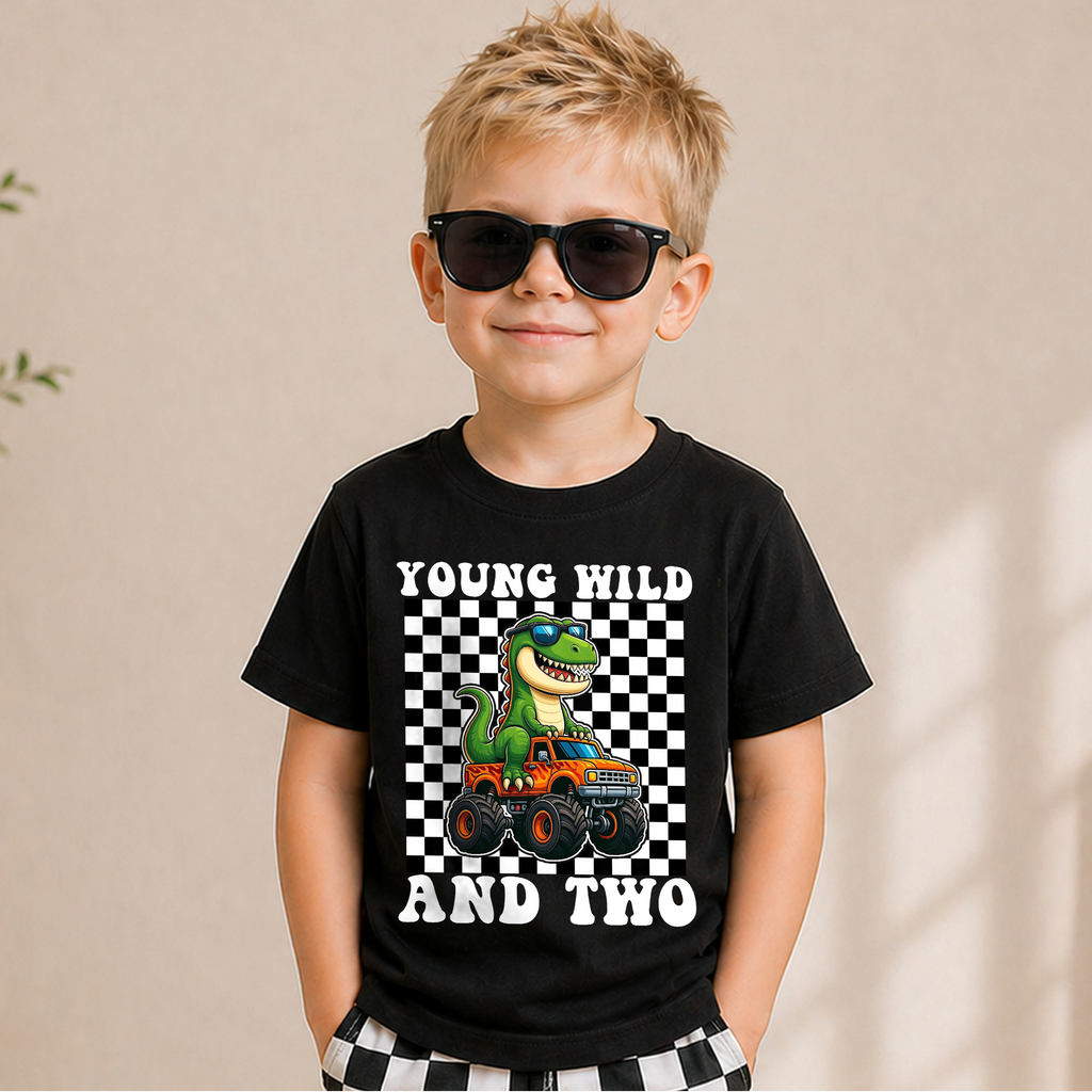 Boys Custom Young Wild and Two Birthday Outfit Boy — product view 5