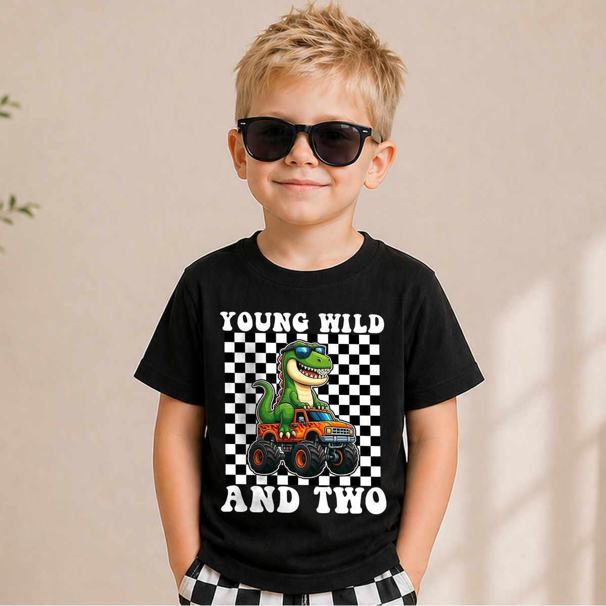 Boys Custom Young Wild and Two Birthday Outfit Boy — product view 5
