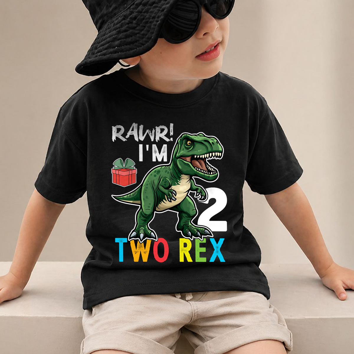 Toddler Personalized Rawr I'm 2 Two Rex Birthday Outfit Boy — product view 2