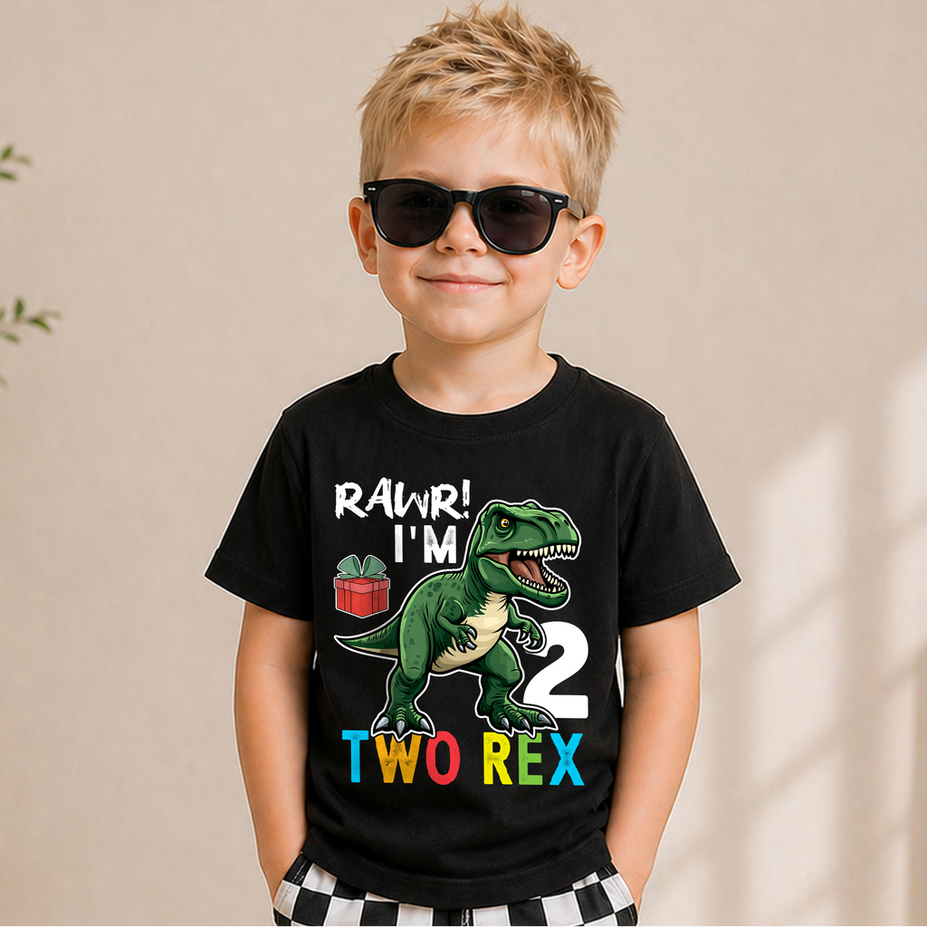 Toddler Personalized Rawr I'm 2 Two Rex Birthday Outfit Boy — product view 5