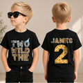 Boys Personalized Two Wild 2nd Birthday Shirt for Boys — product view 1