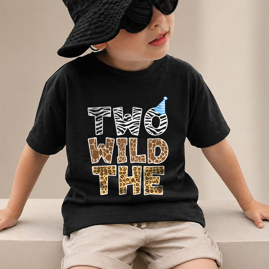 Boys Personalized Two Wild 2nd Birthday Shirt for Boys — product view 2