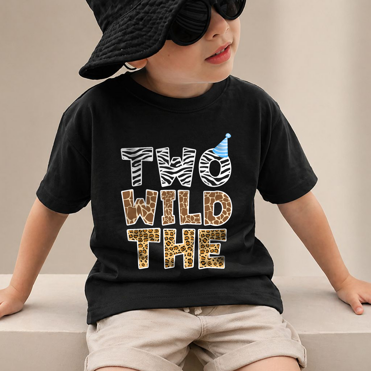 Boys Personalized Two Wild 2nd Birthday Shirt for Boys — product view 2