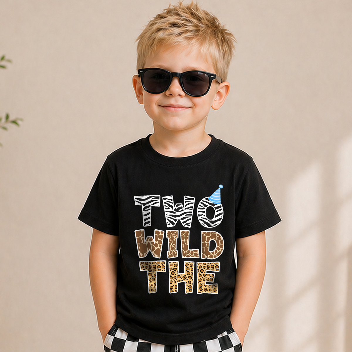 Boys Personalized Two Wild 2nd Birthday Shirt for Boys — product view 5