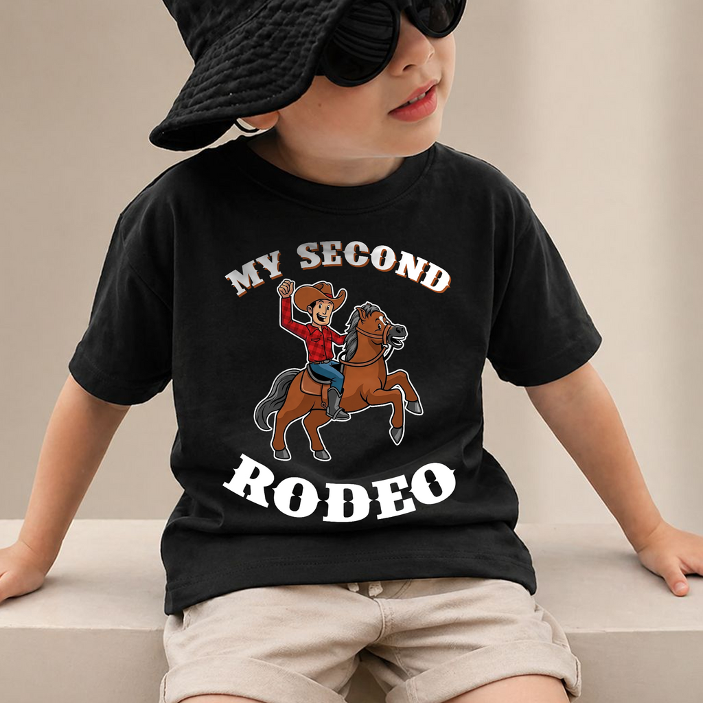Custom Name My Second Rodeo 2nd Birthday Shirt for Boys — product view 2
