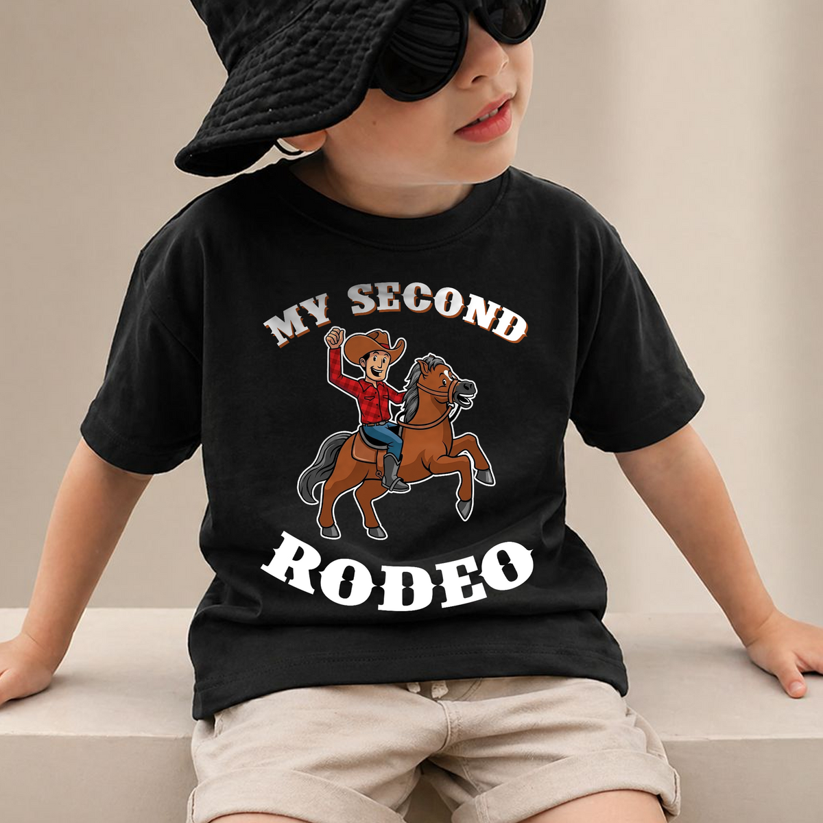 Custom Name My Second Rodeo 2nd Birthday Shirt for Boys — product view 2