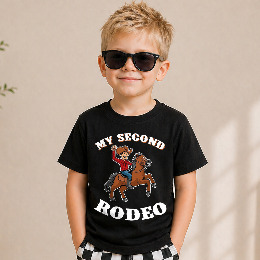 Custom Name My Second Rodeo 2nd Birthday Shirt for Boys — product view 6