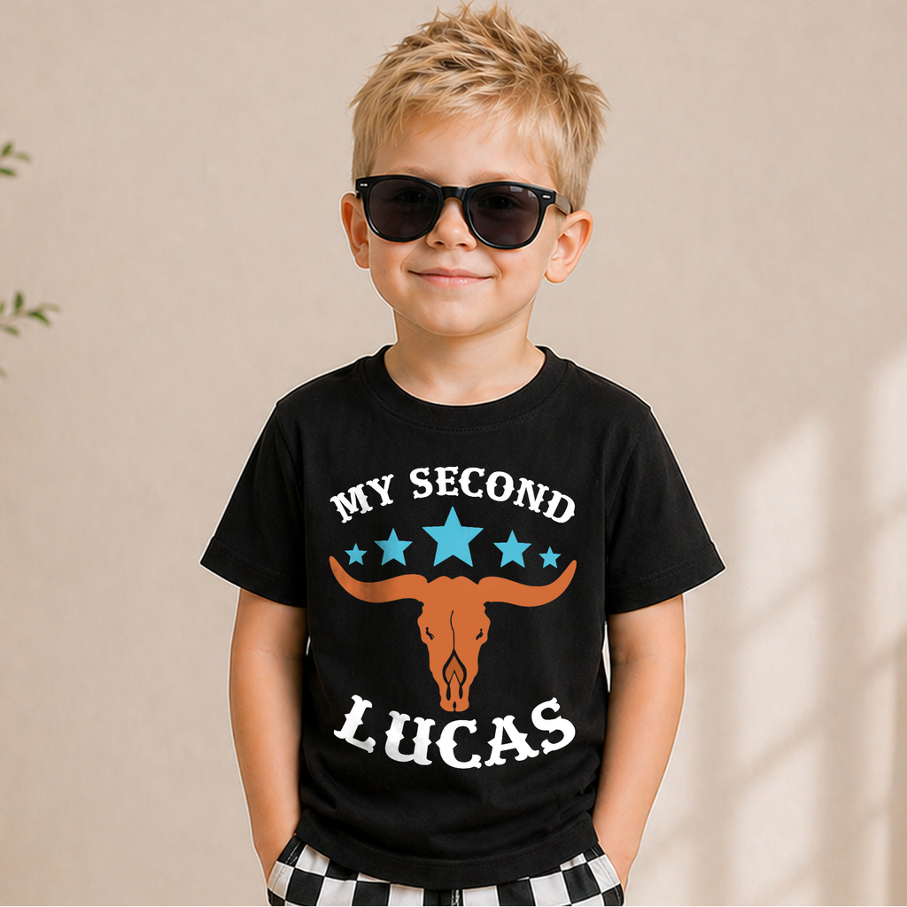 Custom My Second Rodeo 2nd Birthday Shirt for Boys, Cowboy — product view 6
