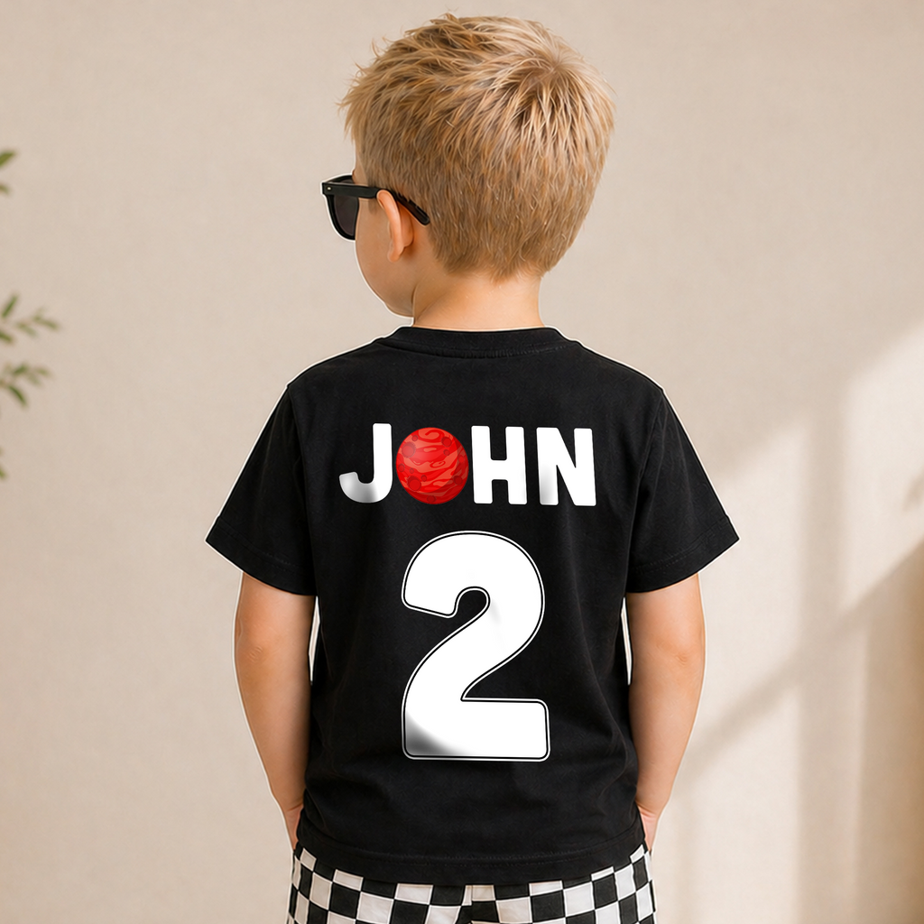 Custom Name Space Birthday Shirt for Boys, Toddler Tee — product view 2