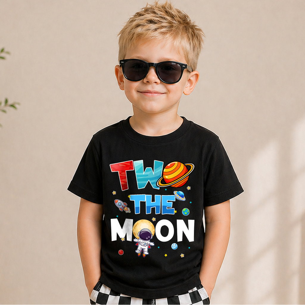 Boys Custom Space Birthday Shirt for Boys — product view 1