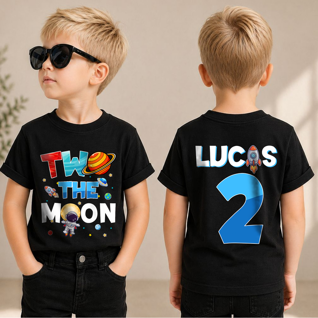 Boys Custom Space Birthday Shirt for Boys — product view 3