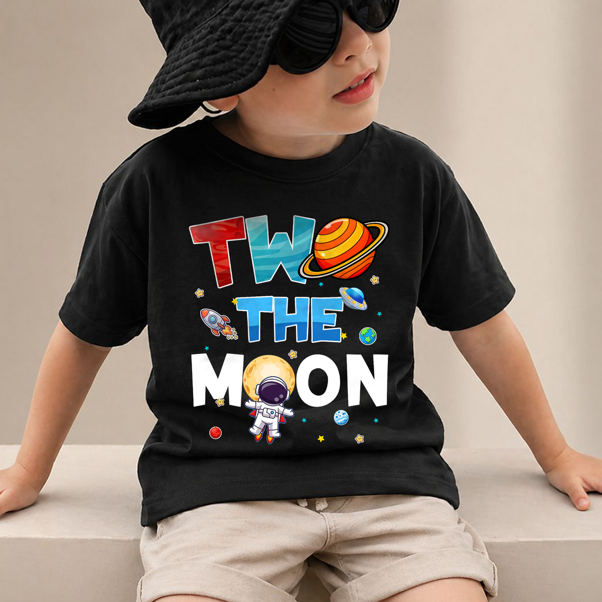 Boys Custom Space Birthday Shirt for Boys — product view 4