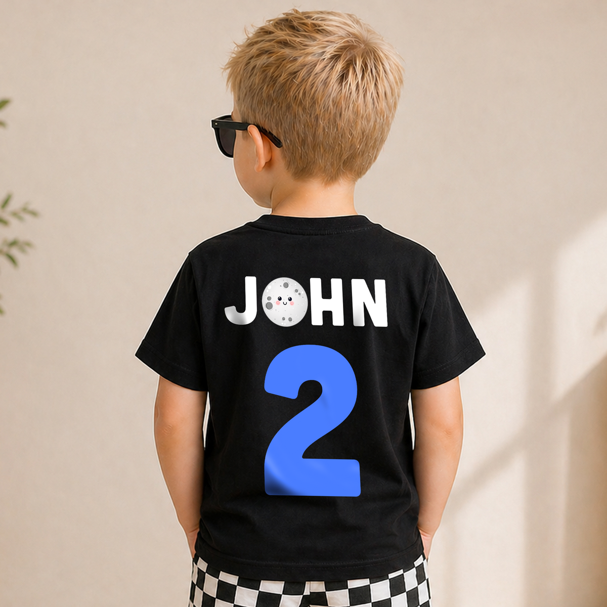 Toddler Personalized Space Birthday Shirt for Boys — product view 2