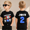 Toddler Personalized Space Birthday Shirt for Boys — product view 3