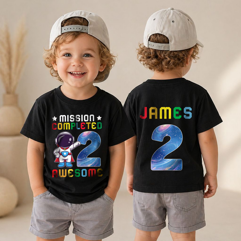 Personalized 2nd Birthday Space Shirt, Custom Name — product view 6