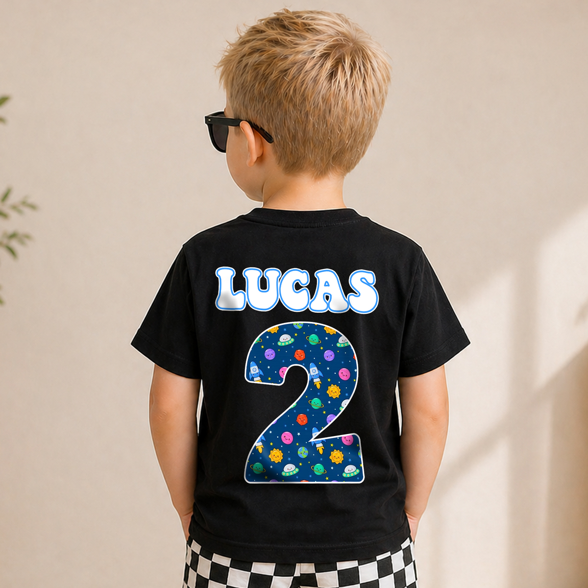 Custom 2nd Birthday Space Shirt, Toddler Tee — product view 2