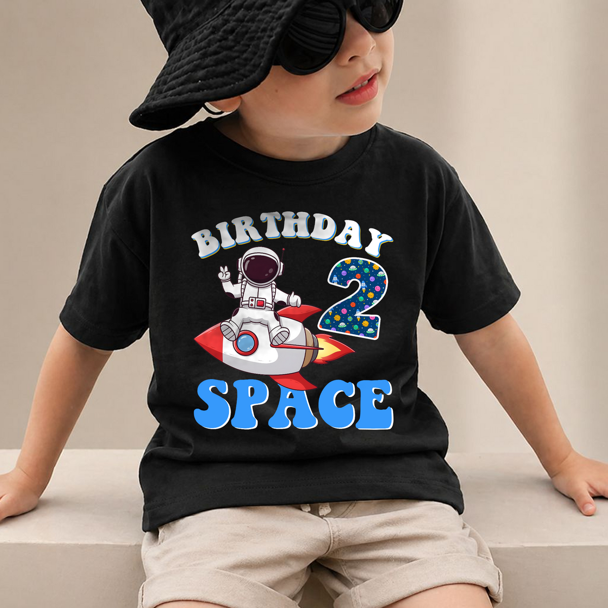 Custom 2nd Birthday Space Shirt, Toddler Tee — product view 4