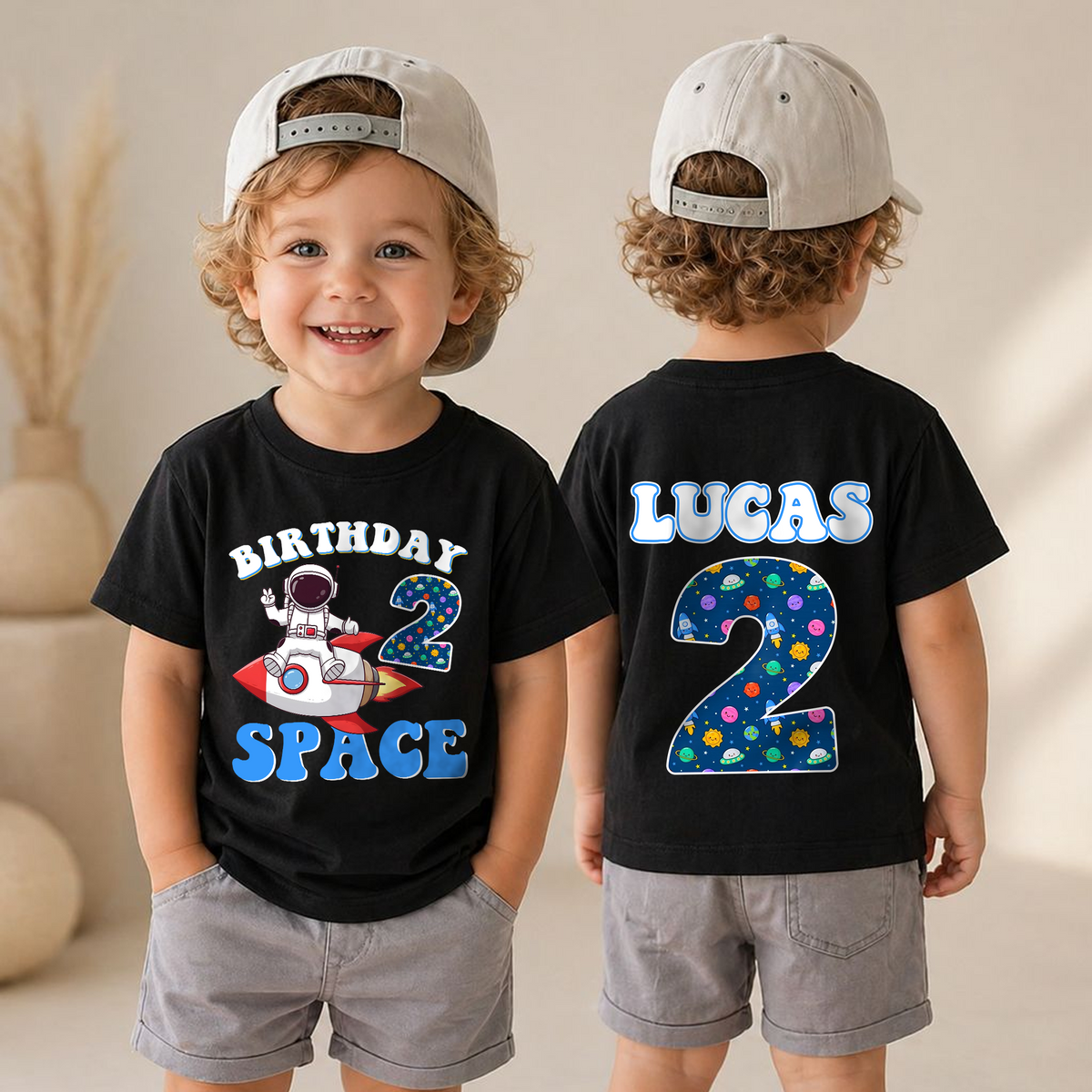 Custom 2nd Birthday Space Shirt, Toddler Tee — product view 6