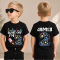 Boys Custom 2nd Birthday Space Shirt, Custom Name — product view 3