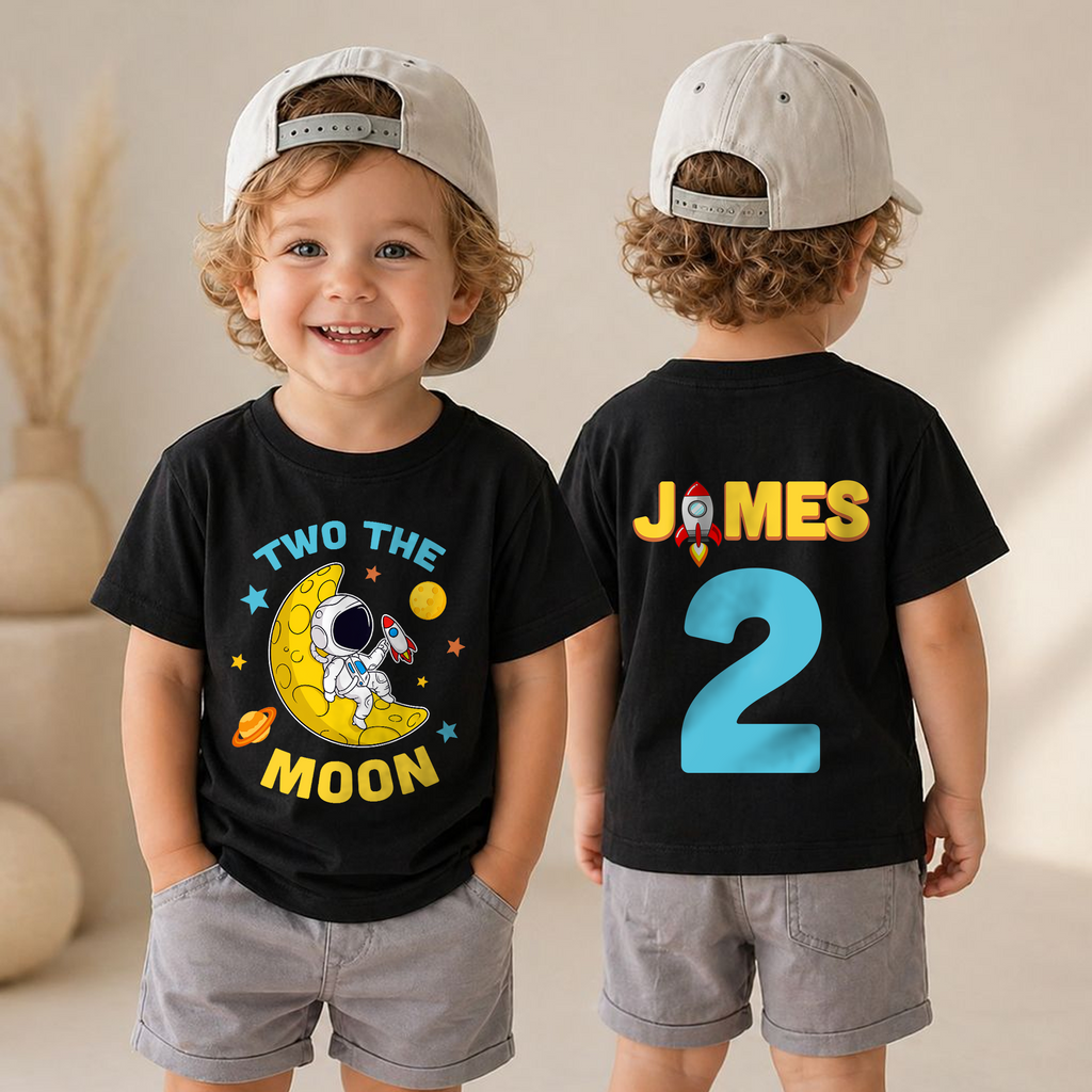 Personalized Space Birthday Boy Shirt, Custom Name — product view 6
