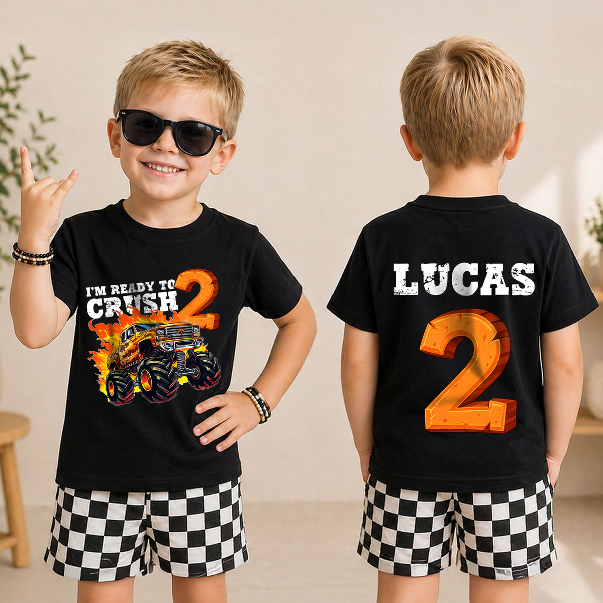 Custom Name I'm Ready To Crush Birthday Shirt for Boys — product view 3