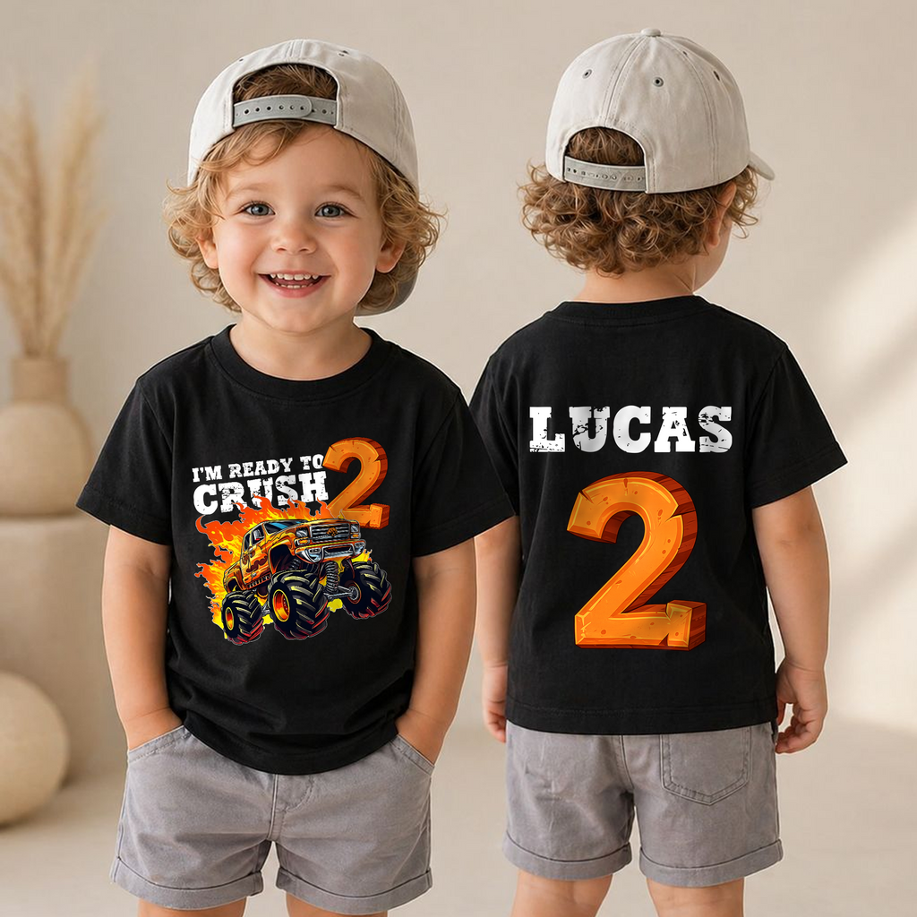 Custom Name I'm Ready To Crush Birthday Shirt for Boys — product view 4