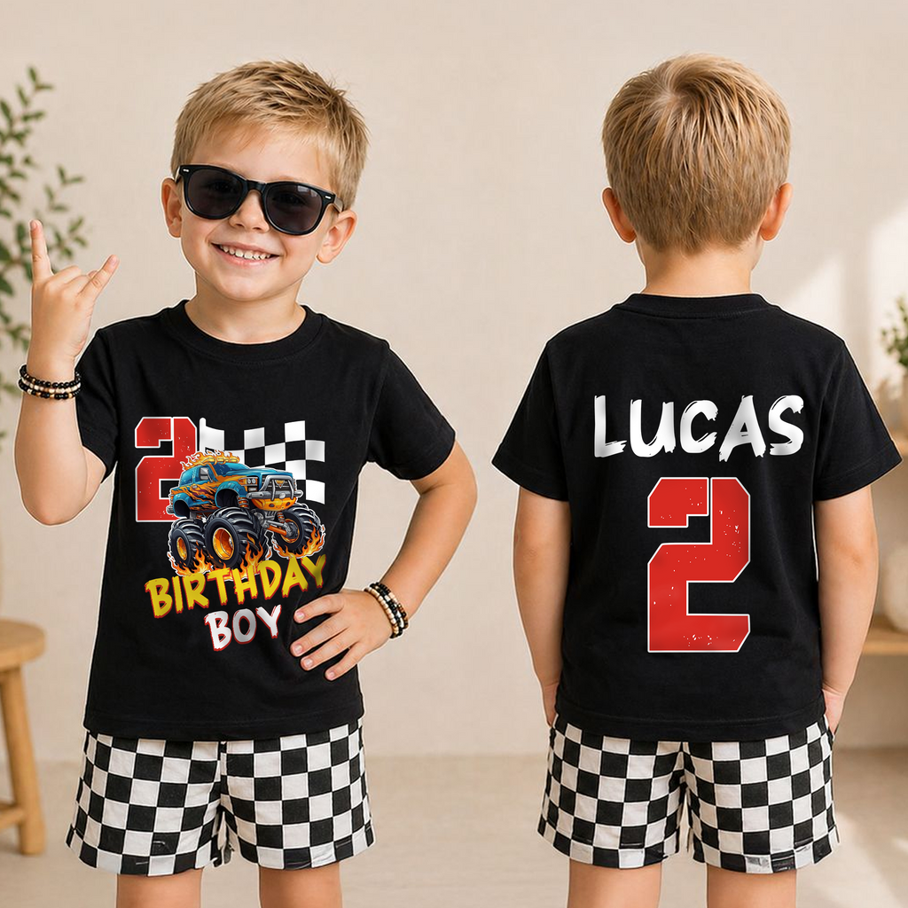 Boys Custom Crushing It Birthday Shirt for Boys — product view 3