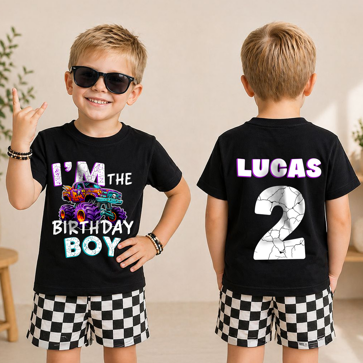 Boys Personalized Crushing It Birthday Shirt for Boys — product view 3