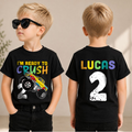 Personalized Monster Truck 2nd Birthday Shirt, Ready To Crush — product view 1