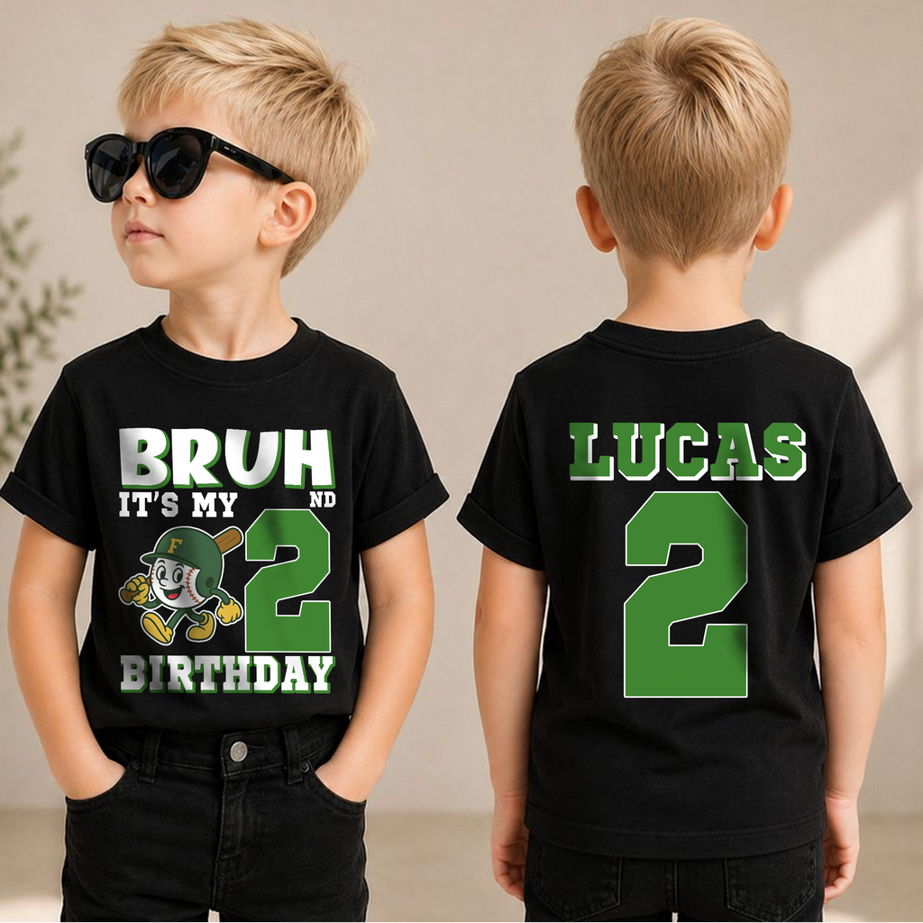 Custom Baseball 2nd Birthday Shirt Boy, Little Slugger — product view 1