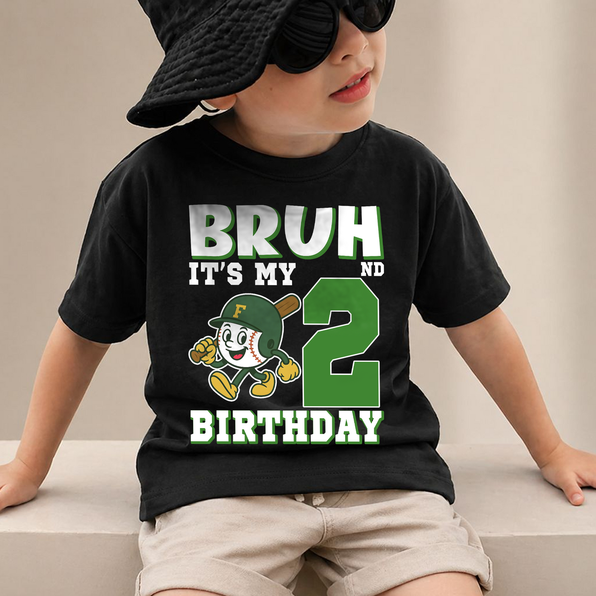 Custom Baseball 2nd Birthday Shirt Boy, Little Slugger — product view 2