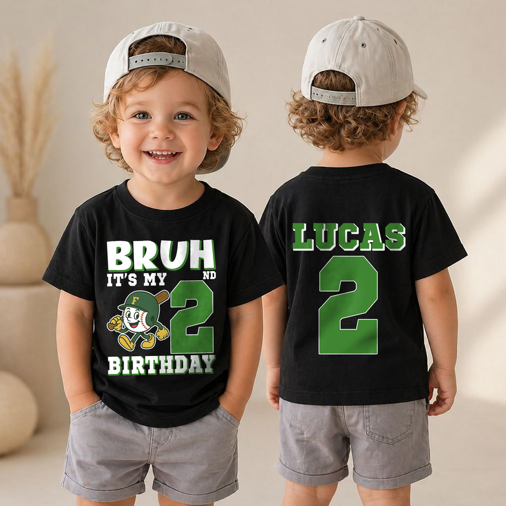 Custom Baseball 2nd Birthday Shirt Boy, Little Slugger — product view 4