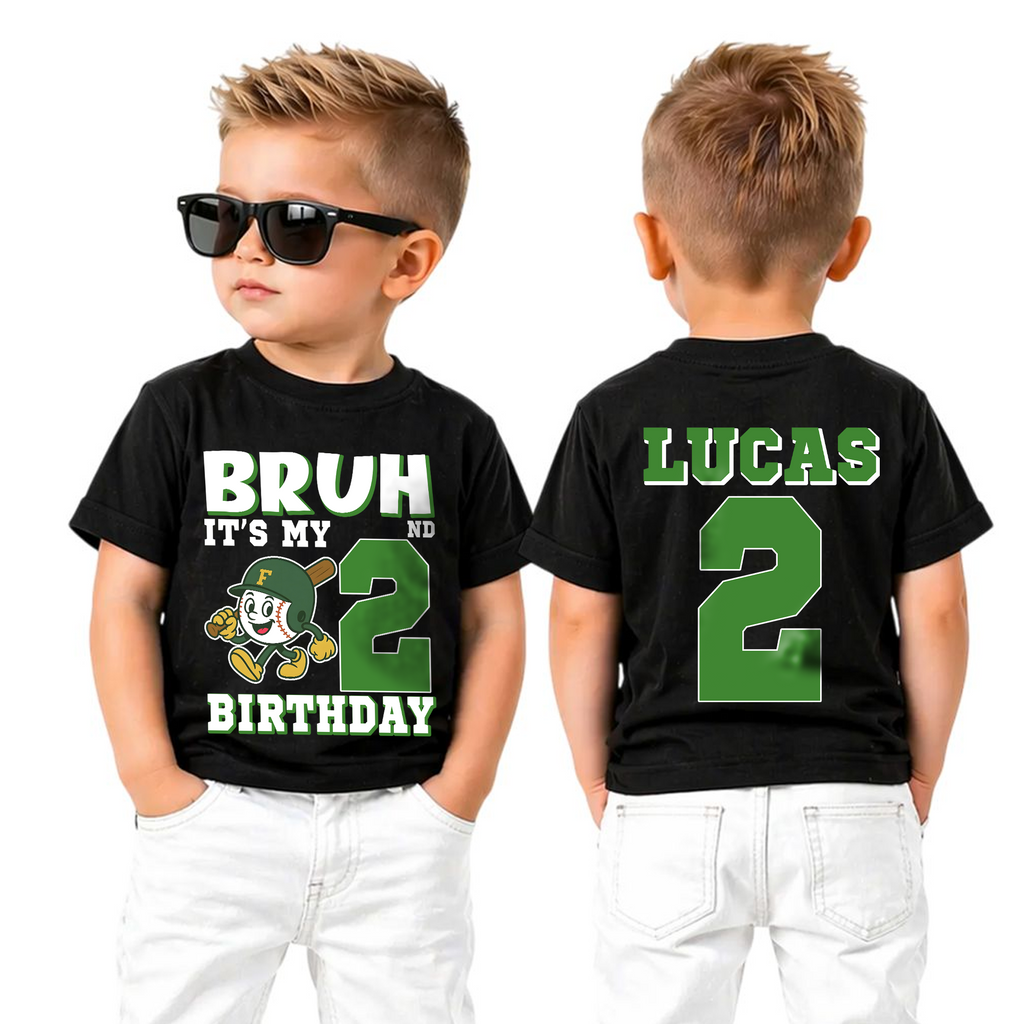 Custom Baseball 2nd Birthday Shirt Boy, Little Slugger — product view 5