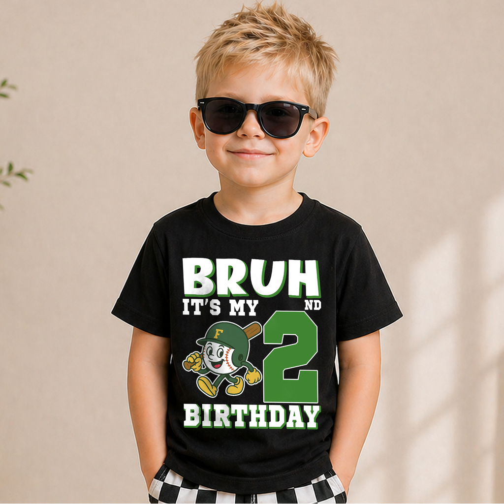 Custom Baseball 2nd Birthday Shirt Boy, Little Slugger — product view 6