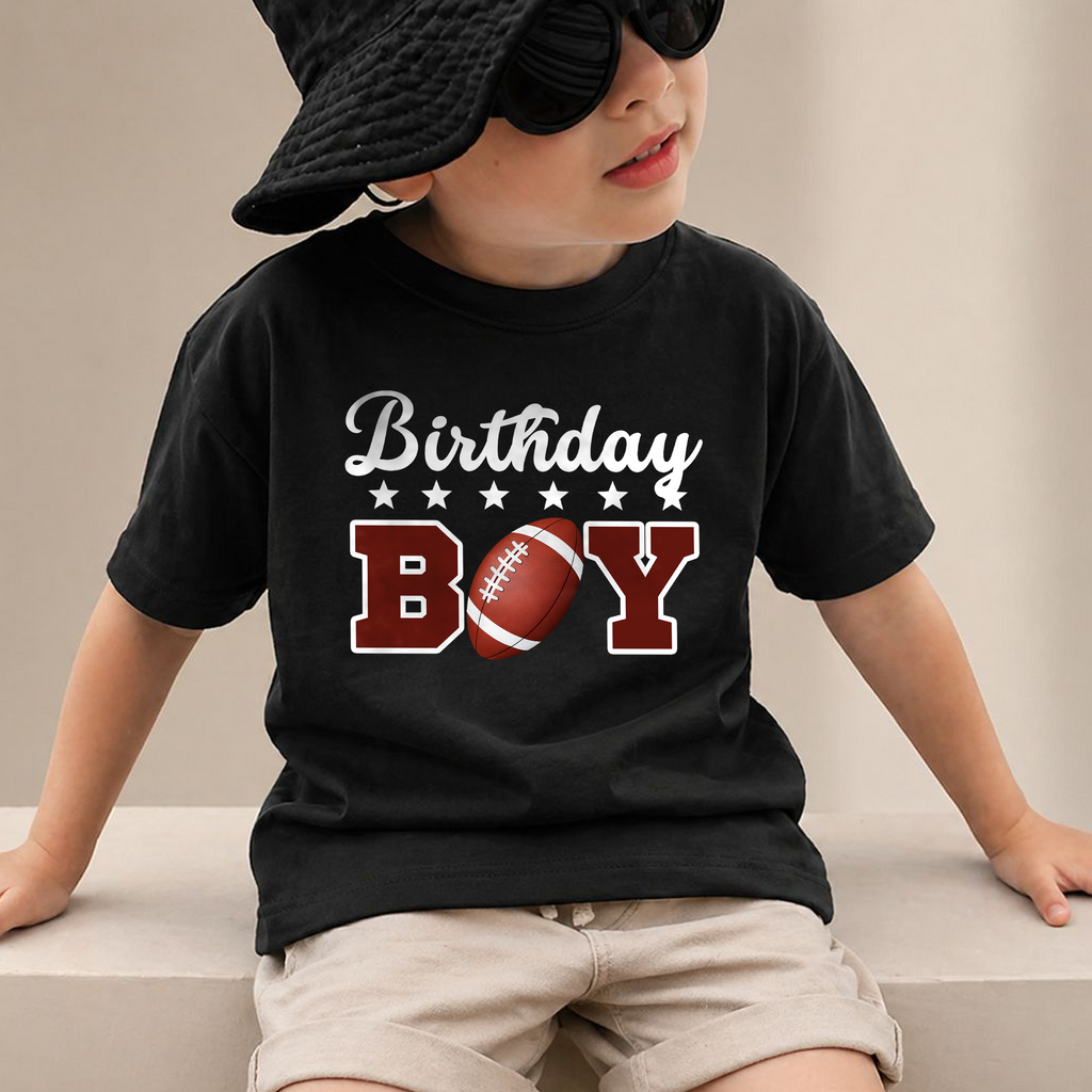 Boys Personalized Football 2nd Birthday Shirt, Football Player — product view 2